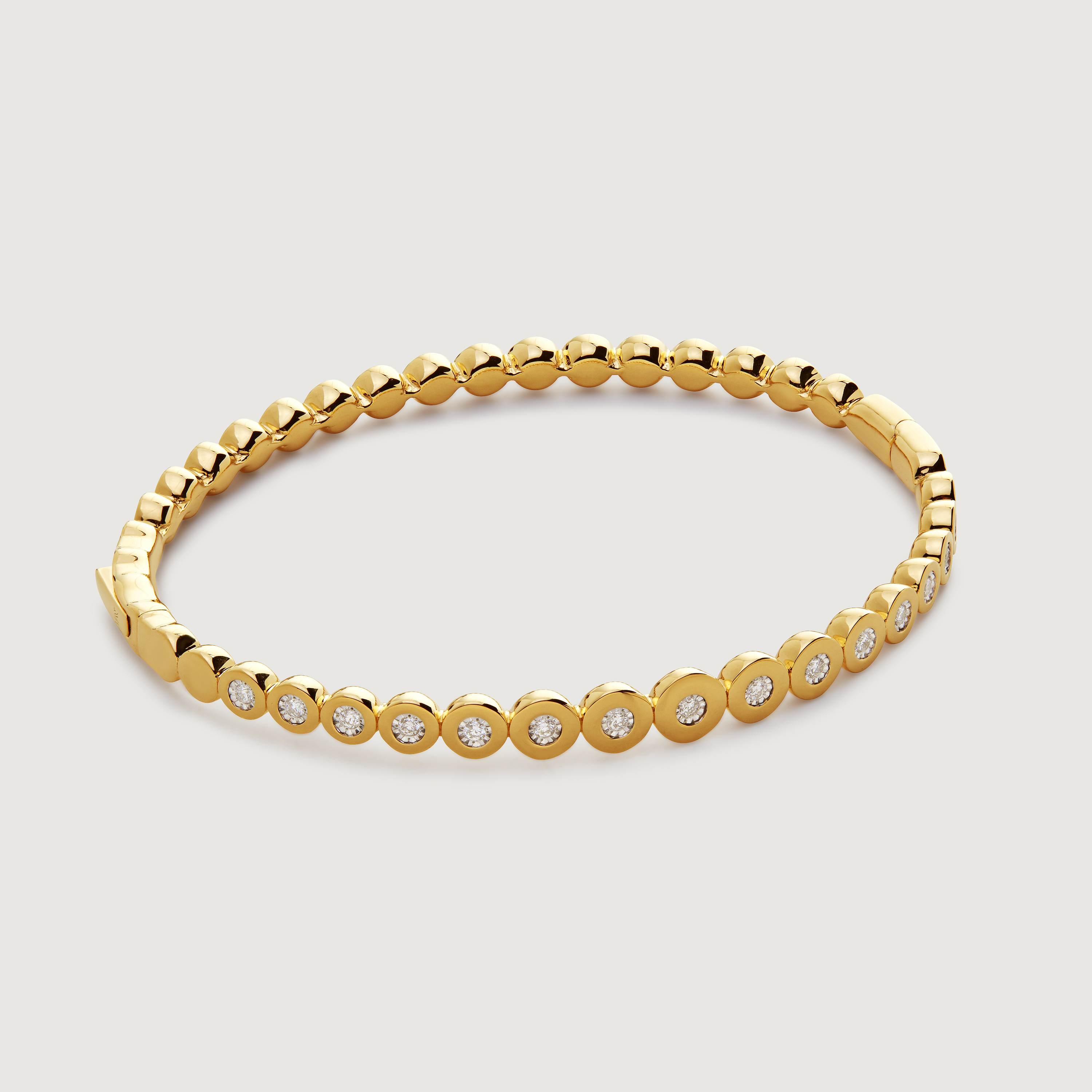Gold Vermeil Graduated Diamond Bangle - Lab Grown Diamond