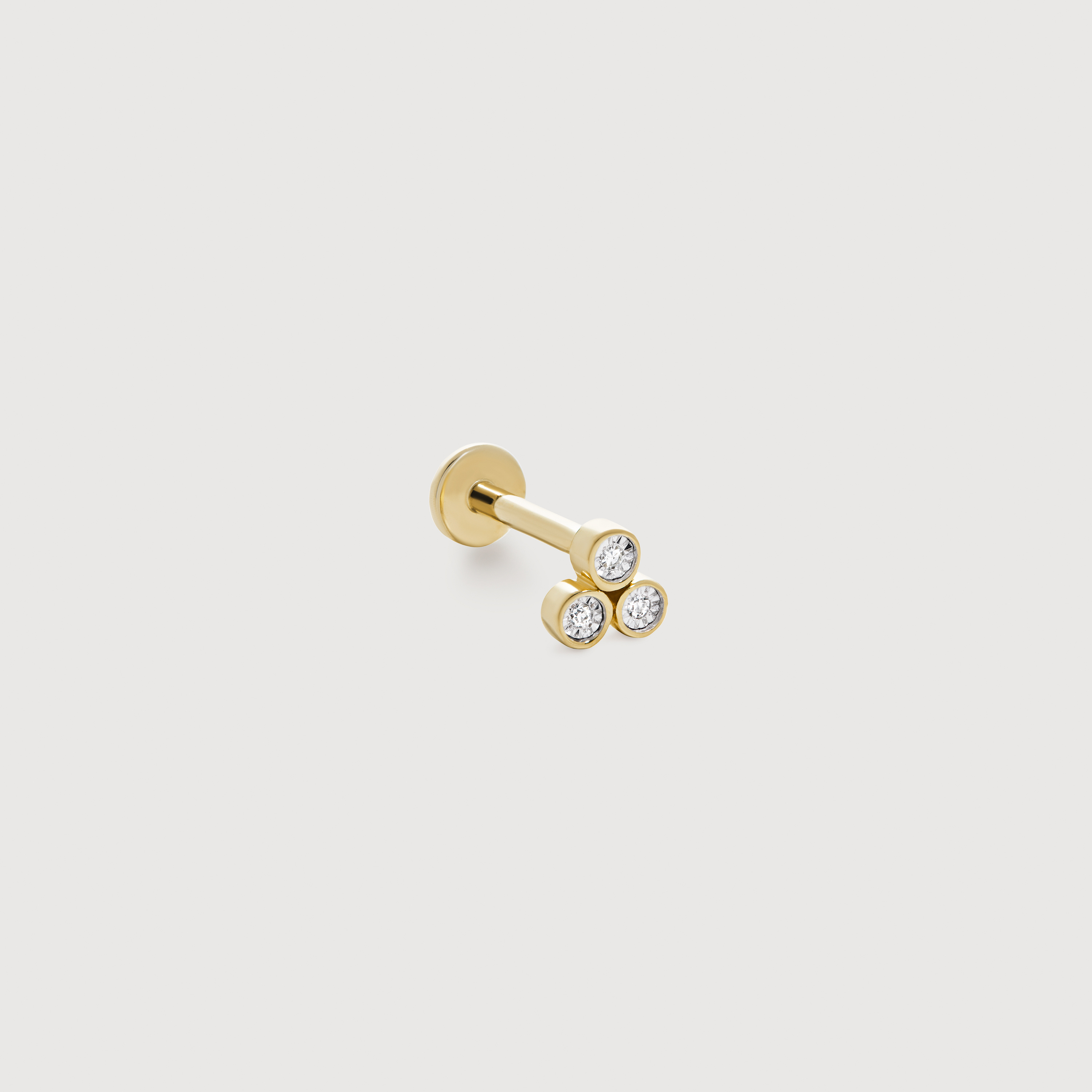Gold Lab Grown Diamond Cluster Single Labret Piercing Earring - Lab Grown Diamond