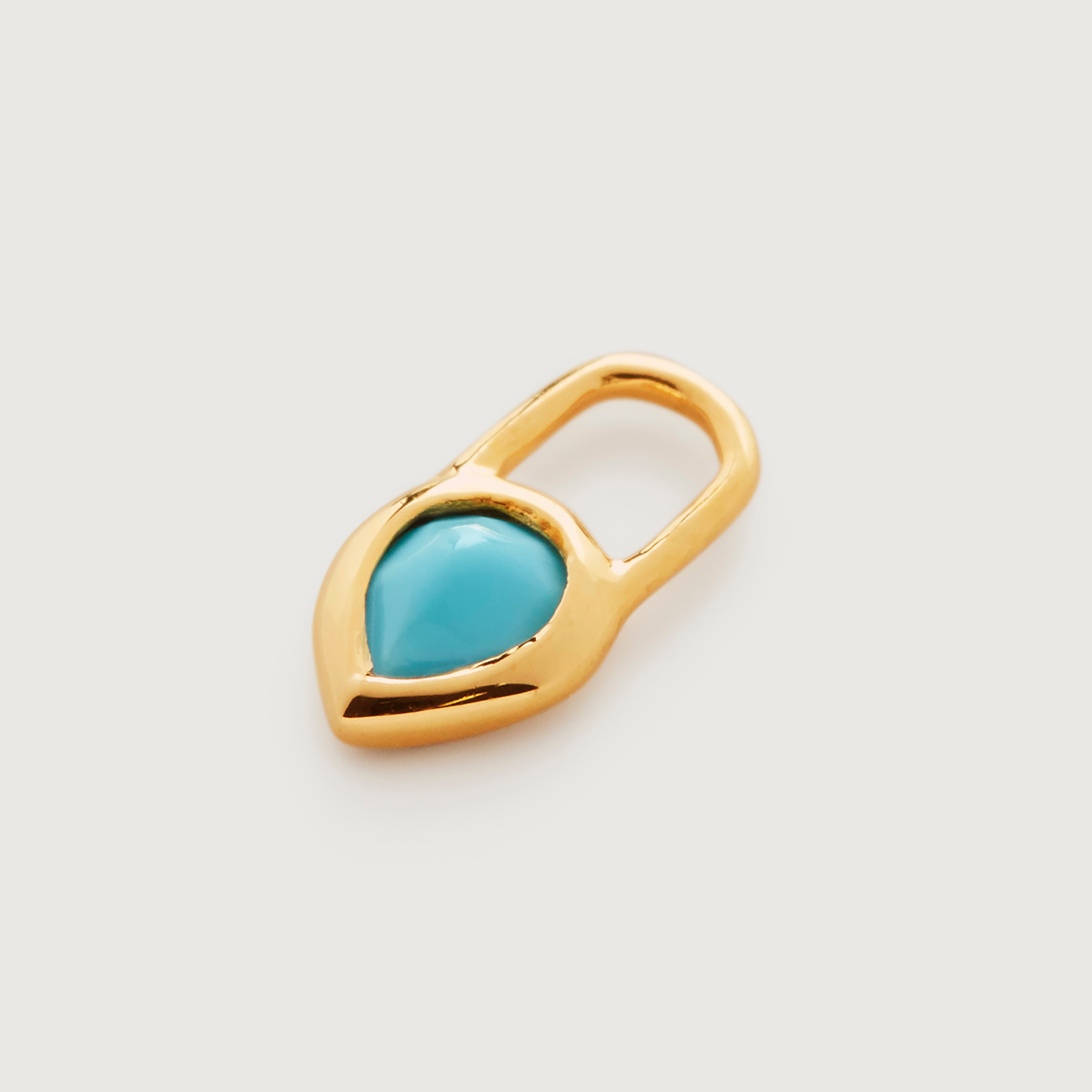 Gold Vermeil Teardrop Gemstone Ear Charm - Turquoise