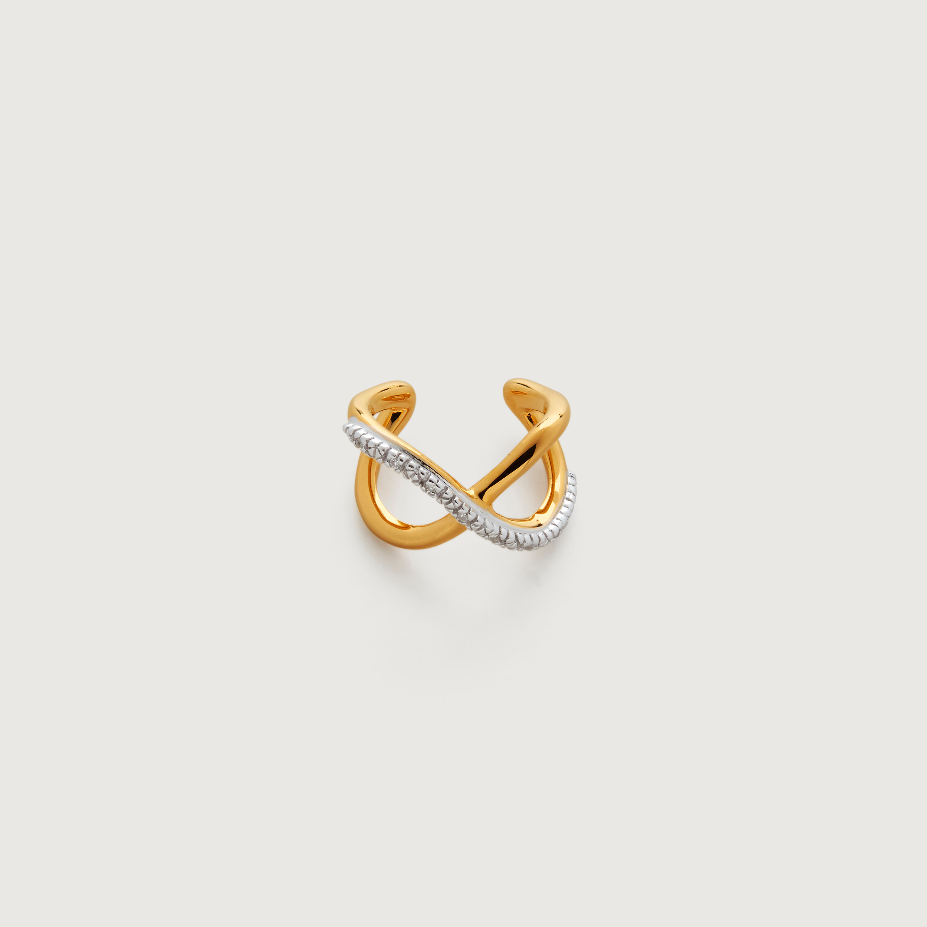 Gold Vermeil Riva Crossover Diamond Ear Cuff - Diamond