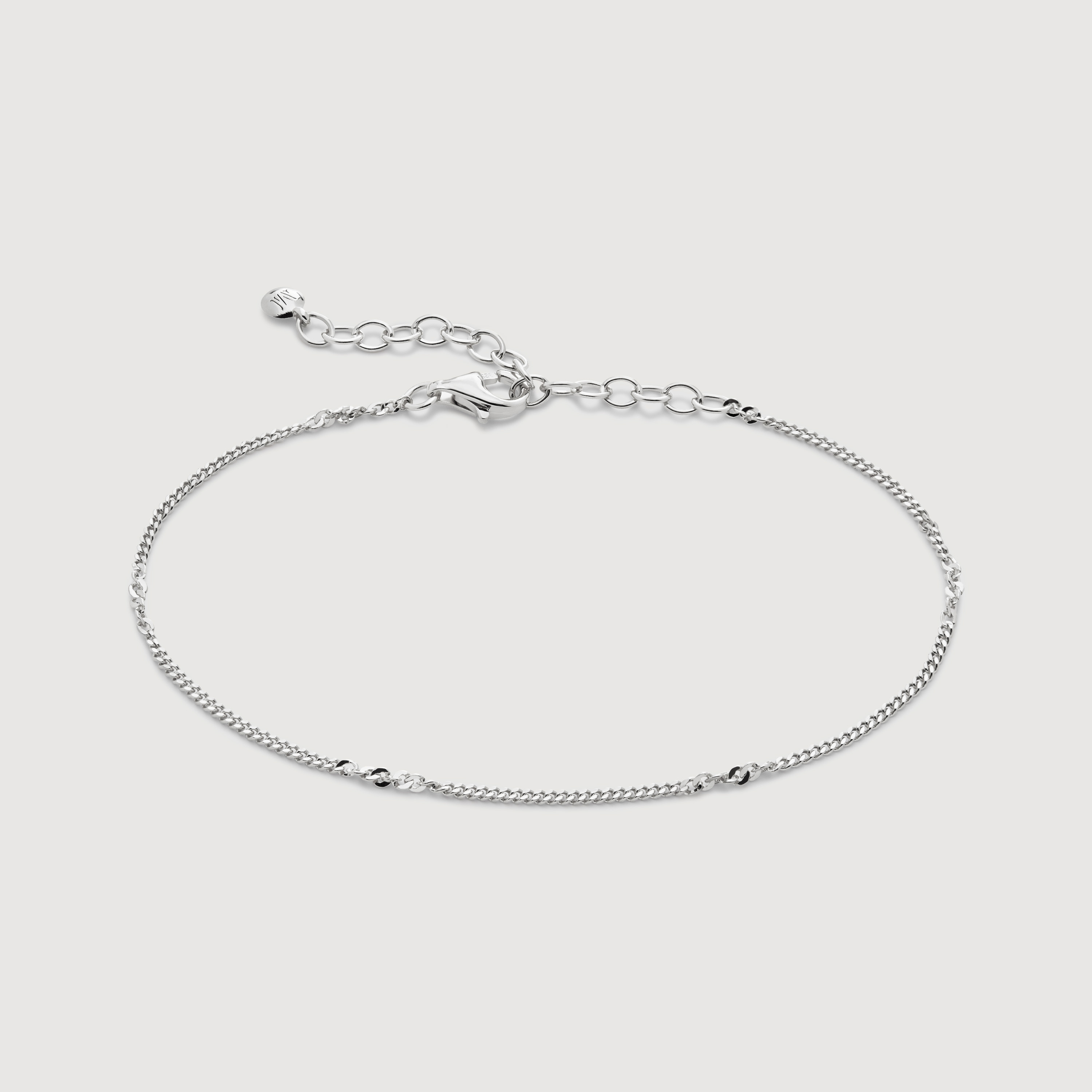 Sterling Silver Curb Twist Chain Bracelet