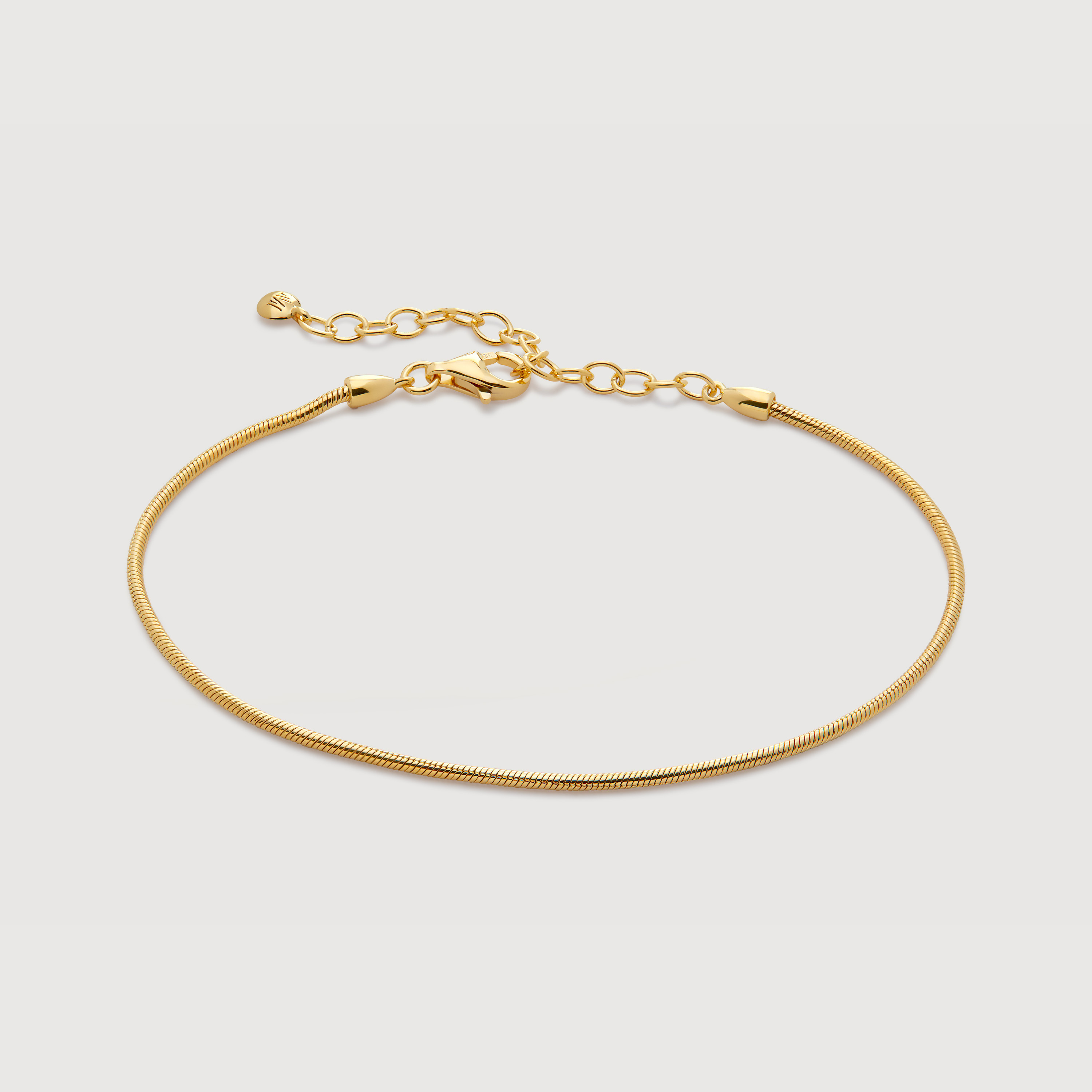 Gold Vermeil Round Thin Snake Chain Bracelet