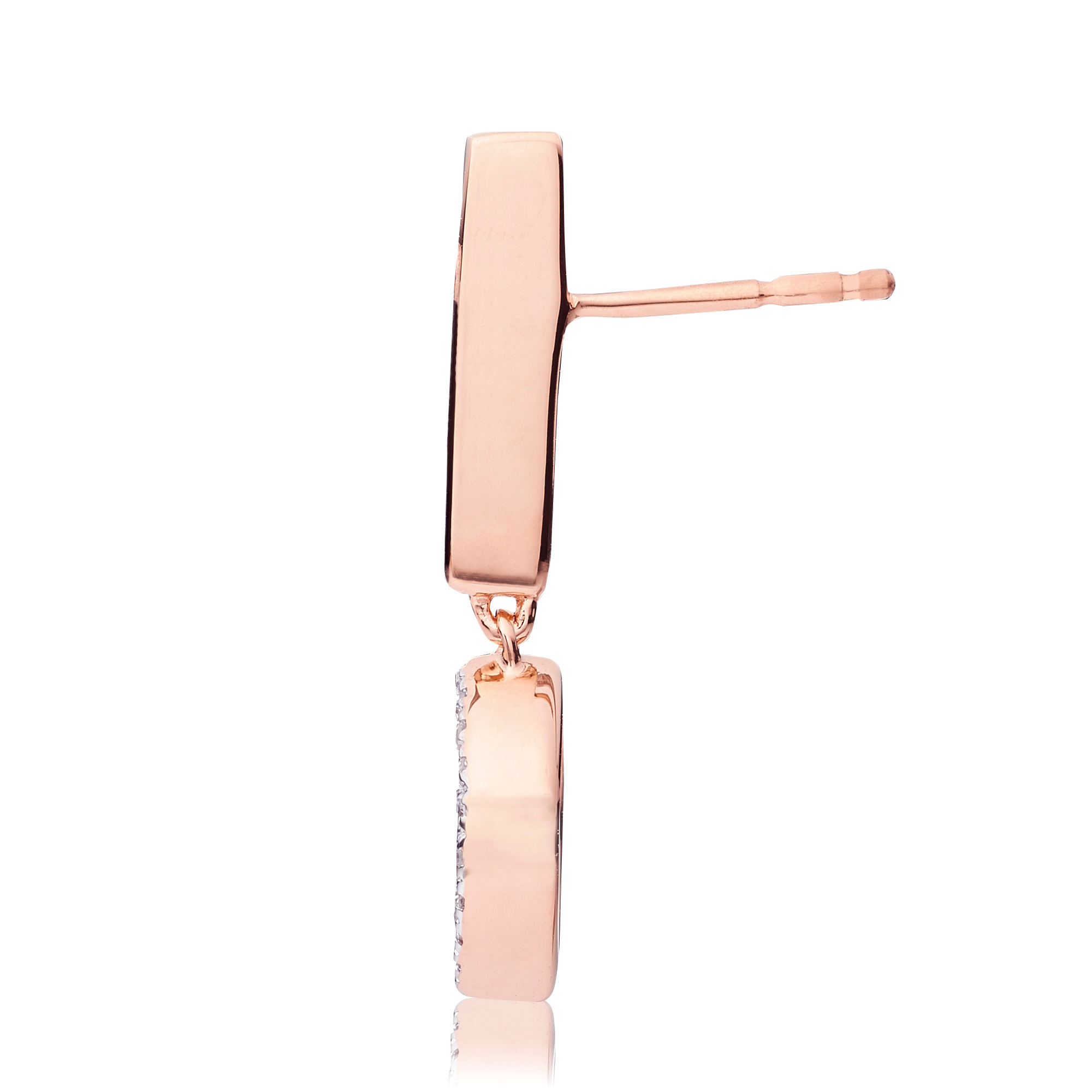 Rose Gold Vermeil Naida Mini Marquise Drop Earrings - Diamond