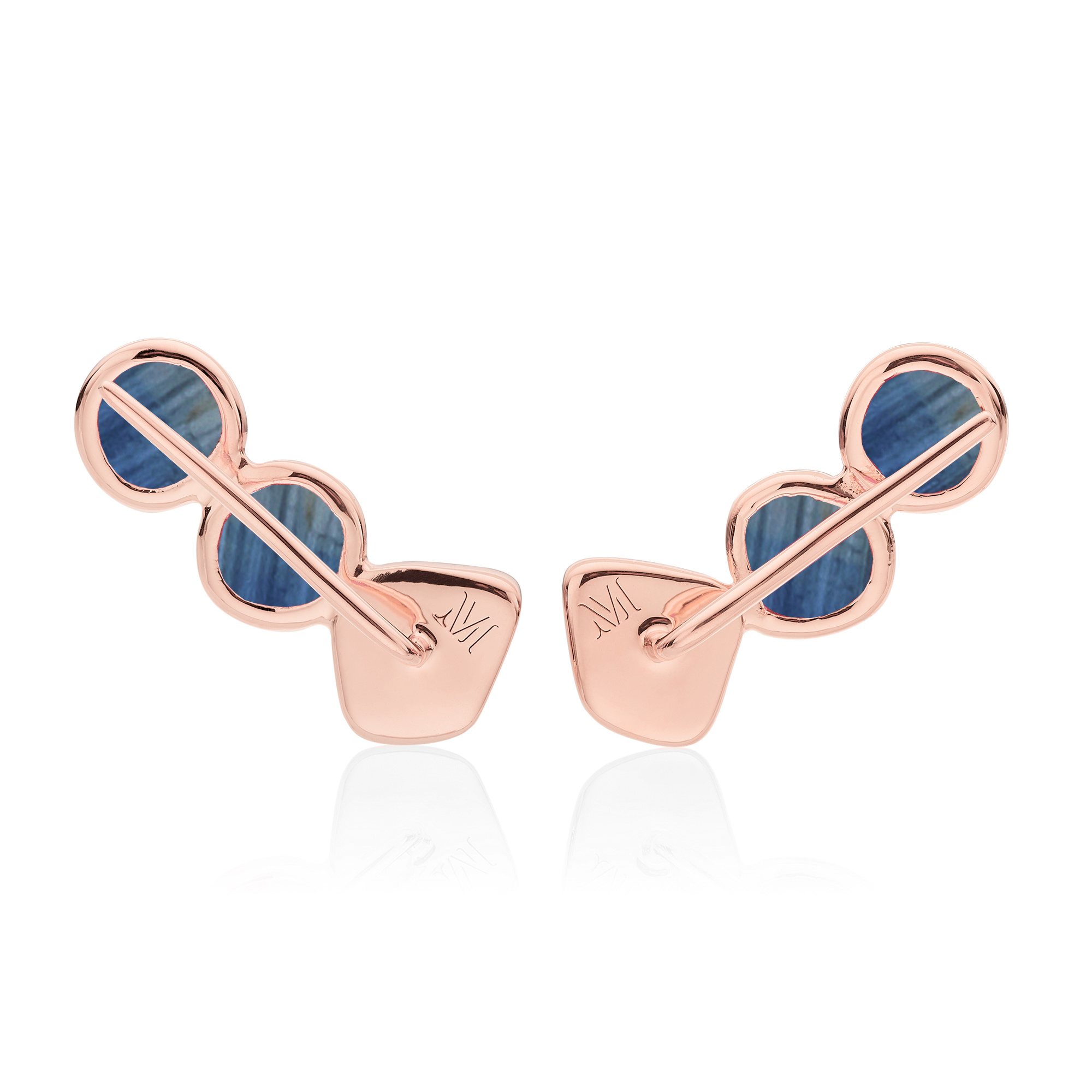 Rose Gold Vermeil Siren Climber Earrings - Kyanite